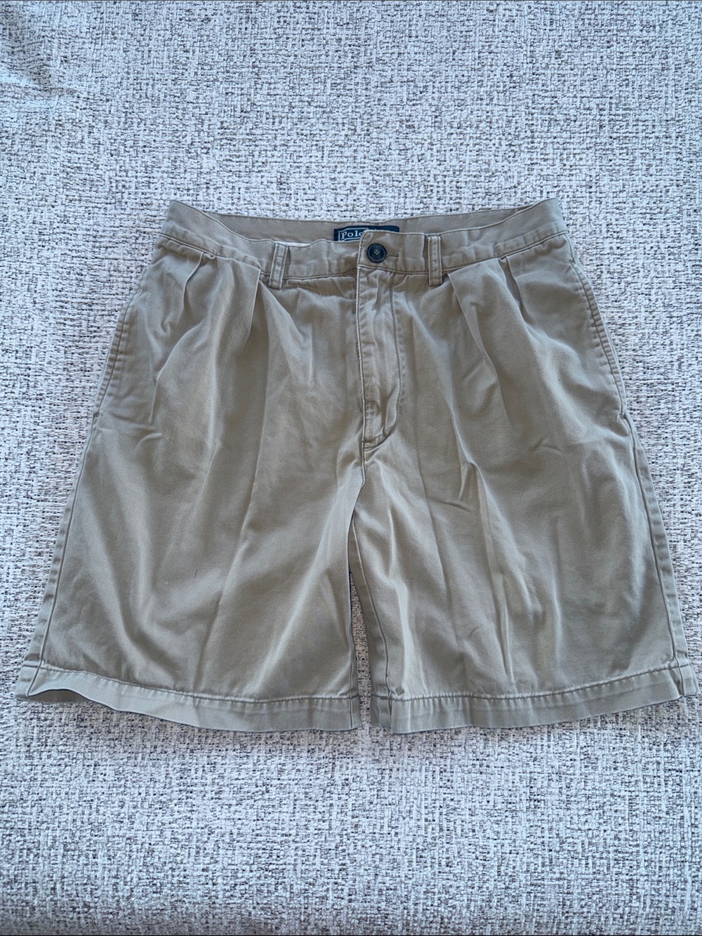 Polo by Ralph Lauren Tan Flat-Front Pleated Men's Shorts
